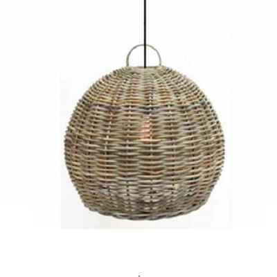 Лампа Глобус Ратан Сива-Lamp Rattan Grey D80H65см