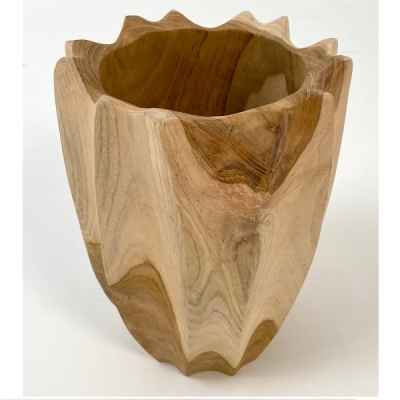 Ваза Тик Оребрена-Vase Teak Rib-Shape D17H24см