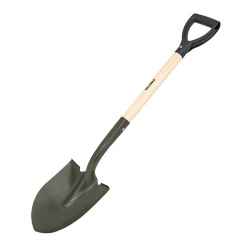 Обла лопата с дървена дръжка