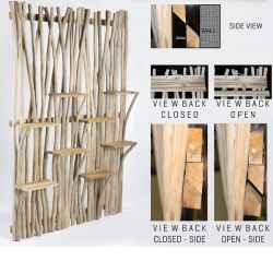 Стенен органайзер Тик Натурал-Wall Organizer Teak Natural B110XH175см