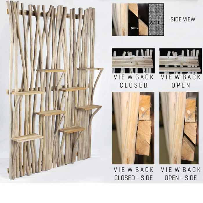 Стенен органайзер Тик Натурал-Wall Organizer Teak Natural B110XH175см-DsXVM.jpeg