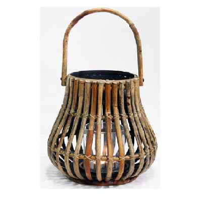 Фенер Натурал/Тъмно сив-Lantern Natural/Dark Grey D37H35см-Incl Glass