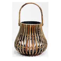 Фенер Натурал/Тъмно сив-Lantern Natural/Dark Grey D37H35см-Incl Glass