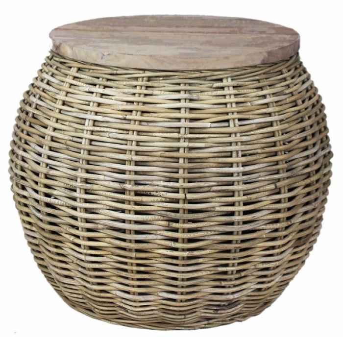 Холна маса Ратан/Дърво-Coffee Table Rattan/Wooden Top D64H55см-G80CS.jpeg