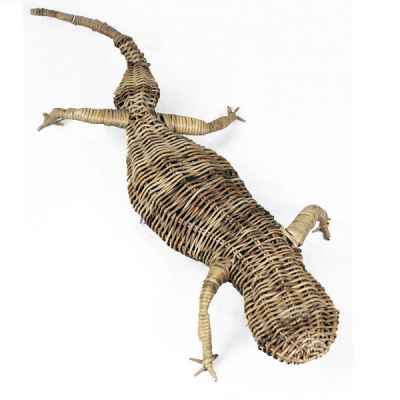 Гущер Ратан Сив-Lizard Rattan Grey 66X24H15см