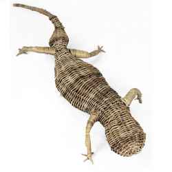 Гущер Ратан Сив-Lizard Rattan Grey 66X24H15см