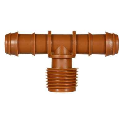 Тройник Ф16х3/4''М резба - за капков маркуч Ф16