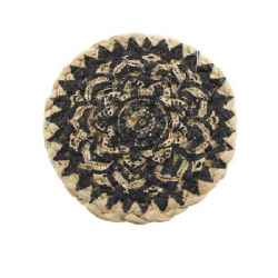 Подложка за чаша-Coaster Jute Natural/Black D10см