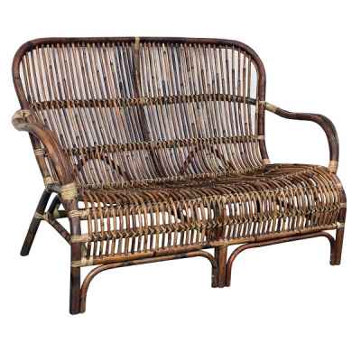 Канапе Спайдер Ратан Кафяв-Bench Bandung Spider Rattan Brown B130D82H86см