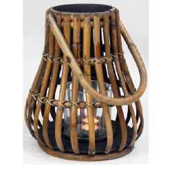 Фенер Натурал/Тъмно сив-Lantern Natural/Dark Grey D28H30см-INCL GLASS