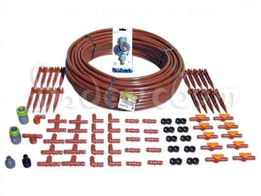 Комплект за капково напояване 100 м. с механичен таймер