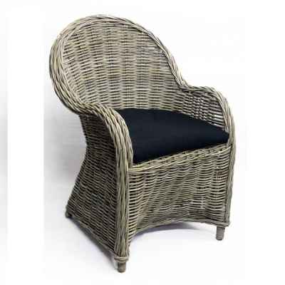 Стол Трапезен Ратан Сив+Възглавница-Chair Dining Rattan Grey 70X64H85см+Cushion