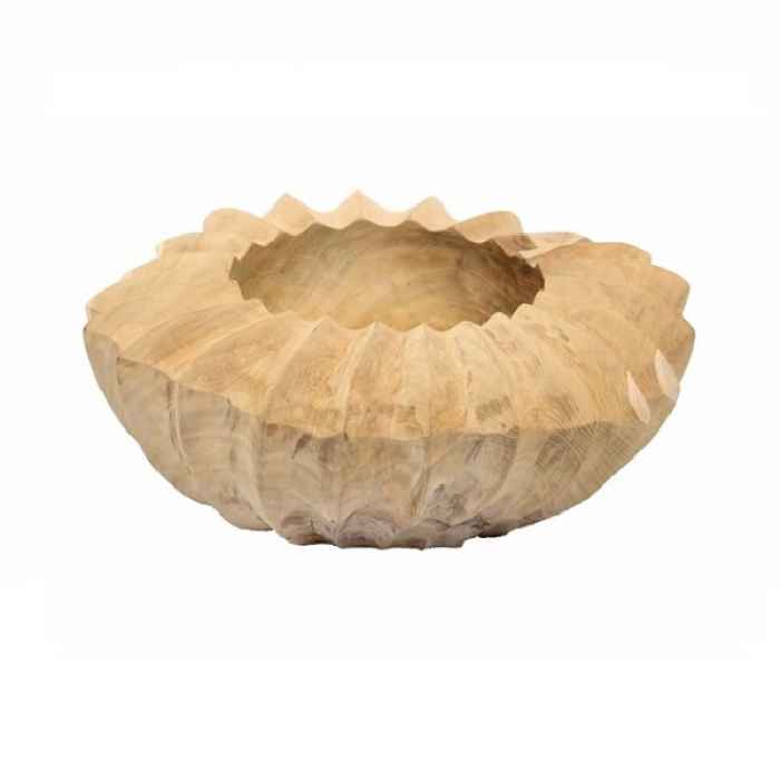 Купа Тик Оребрена-Vase Teak Rib-Shape D30H15см-nvvMW.jpeg