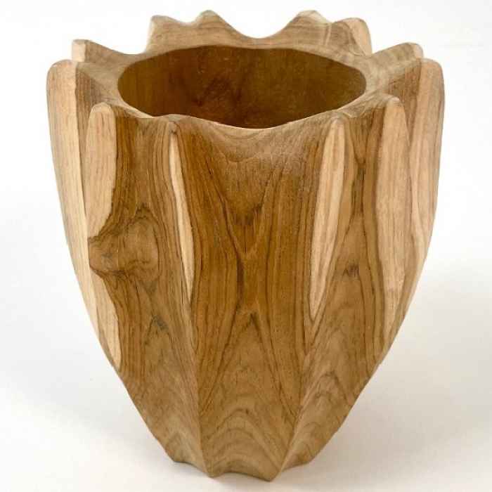 Ваза Тик Оребрена-Vase Teak Rib-Shape D15H18см-o6aPH.jpeg