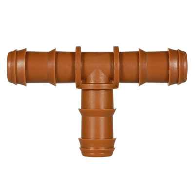 Тройник Ф16 - за капков маркуч кафяв