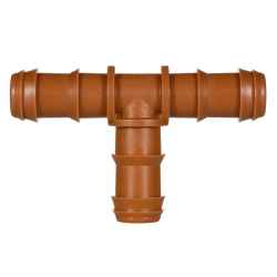 Тройник Ф16 - за капков маркуч кафяв