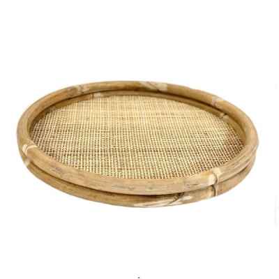 Поднос Натурал Ратан-Tray Webbing Natural Rattan D50H5см