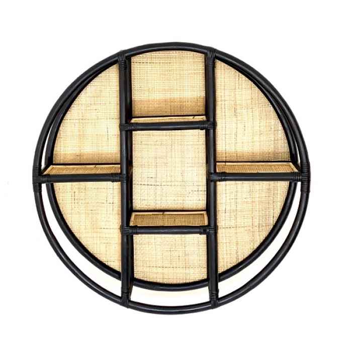 Стенен стилаж Ратан Бляк-Wall Rack Rattan/Webbing Black 80X20см-v0ABr.jpeg